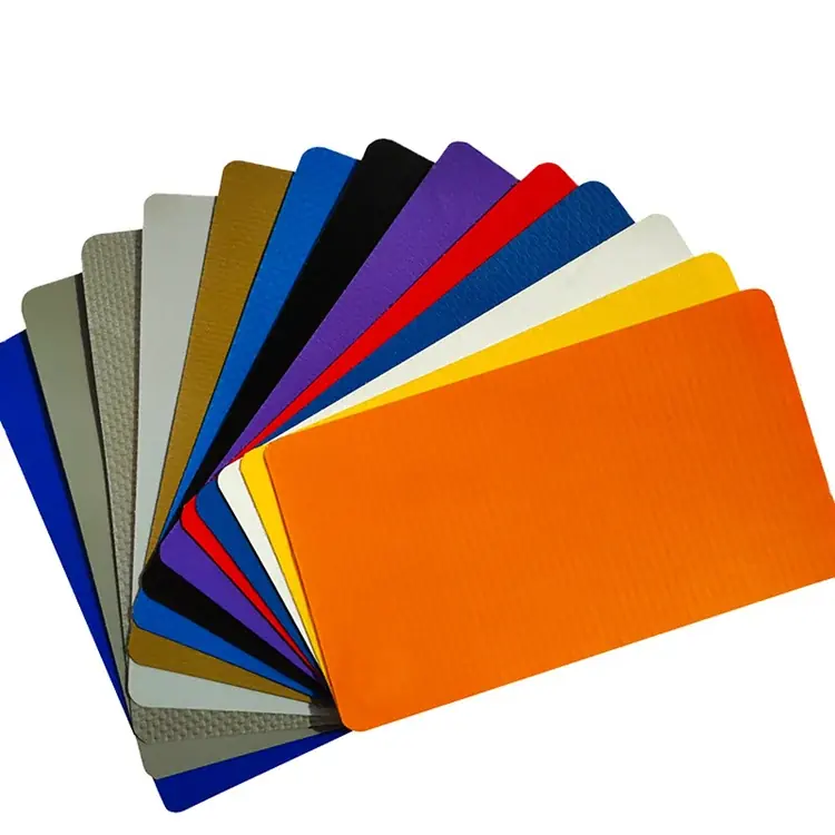 PVC coated fabric, laminated fabric and polyester scrim material cross sections